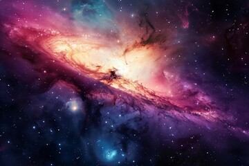 Wall Mural - captivating image of a distant galaxy showcasing the beauty and mystery of the universe with vibrant