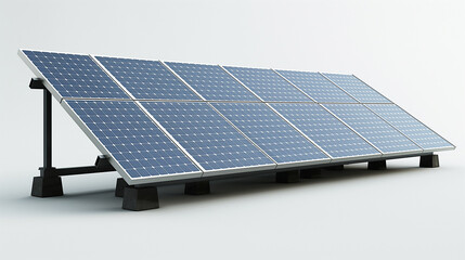 Solar panel on a white background. Ecology. Eco-friendly solar energy. 