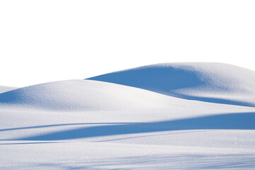 Wall Mural - white snow in daylight, background, isolate on black background