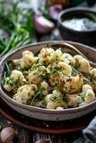 Fototapeta Dinusie - Grilled Cauliflower Steaks with Fresh Herbs