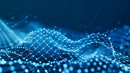 Abstract technology network connectivity, futuristic digital mesh and grid background, science and data concept