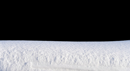 Wall Mural - white snow in daylight, background, isolate on black background
