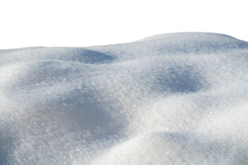 Wall Mural - white snow in daylight, background, isolate on black background