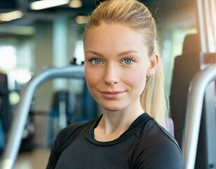 Wall Mural - Young woman in the gym close up fitness motivation concept healthy lifestyle