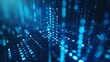 Binary Code Matrix - Digital Data Stream - Cyber Technology - Elegant Blue Coding Background - Generative AI