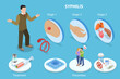3D Isometric Flat Vector Illustration of Syphilis, Sexually Transmitted Infection