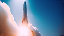 Large Rocket Launching Into The Sky Generative AI