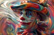 Gruseliger Clown schaut in die Kamera, Konzept Horror, Verkleidung
