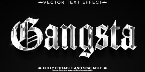 Poster - Chrome text effect, editable metallic and shiny text style