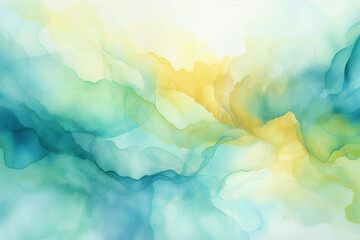 Wall Mural - Stylish background material painted with yellow and green watercolors, Generative AI