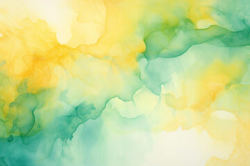 Wall Mural - Stylish background material painted with yellow and green watercolors, Generative AI