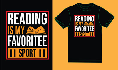 Wall Mural - reading is my favorite sport t shirt design