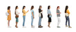 © New Africa - Women waiting in queue on white background