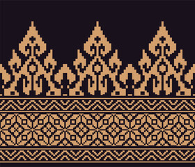 Traditional batik pattern vector illustration. Suitable for batik motifs, Malay songket cloth, 