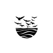 Sea Bird Flock Vector Logo