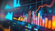 © @_ greta - analysis on the monitor. Concept of fundamental and technical analysis. Stock market charts