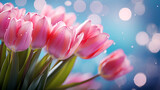 Fototapeta Tulipany - Natural floral frame layout
