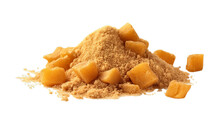 Group Of Brown Sugar Cubes, Isolated On Transparent PNG Background, Generative Ai