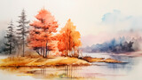 Fototapeta Natura - a beautiful natural landscape made in watercolor