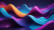 A beautiful wallpaper featuring a smooth 3D illustration of color light waves cascading over a vivid and vibrant purple and blue abstract background and the scene effortlessly transitions into a flash