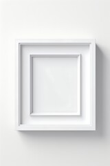 Thick white modern frame mockup on white background 