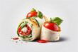 Spring rolls isolated on a white background Ai generative