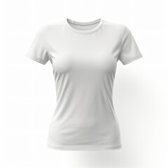 Wall Mural - Ladies tshirt mockup on isolated white background generated AI