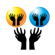 silhouette praying hands vector icon
