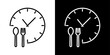Lunch Time Line Icon on White Background for web.