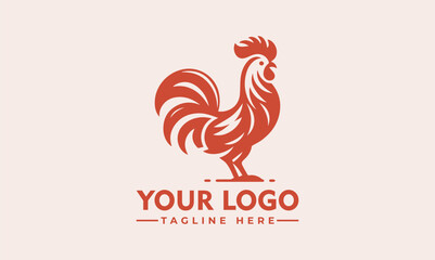 Wall Mural - Rooster vector logo design Vintage Chicken logo vector for Food and Beverage Identity