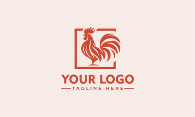 Wall Mural - Rooster vector logo design Vintage Chicken logo vector for Food and Beverage Identity