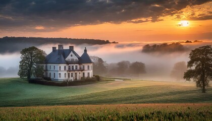 Wall Mural - sunrise over the river