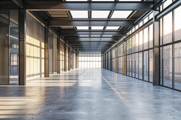 Poster - Empty Courtyard With Steel Frames