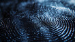 Close up of fingerprint background , dark blue color tone , Cybersecurity concept .