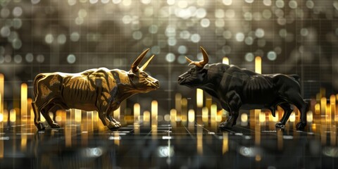 Sticker - black and gold bull