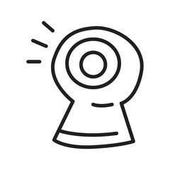 cctv camera doodle icon transparent background