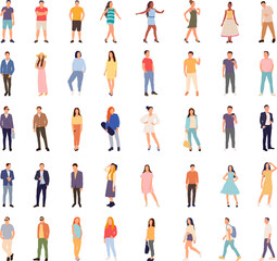 Wall Mural - set of people, on white background vector