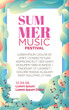 © vektor junkie - summer music festival poster template with abstract tropical sea wave vibes background vector illustration.