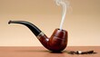 a wooden pipe for smoking