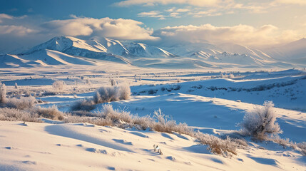 Sticker - winter landscape with snow