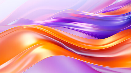 Wall Mural - abstract background with dancing orange and purple tones waves