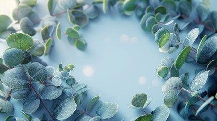 Wall Mural - A close up of a wreath of green leaves