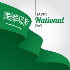 Wall Mural - Happy Saudi Arabia independence day vector illustration. Saudi Arabia independence day themes design concept with flat style vector illustration. Suitable for greeting card, poster and banner.