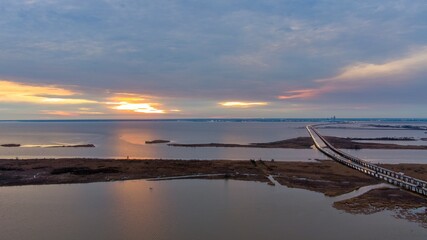 Canvas Print - Mobile Bay, Alabama sunset in January