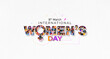 Women face with Text 8th March 2024, International Women's day. Vector greeting card design.
