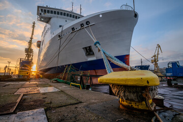 Wall Mural - Ro-Ro/Passenger Ship in the dock of the repair yard