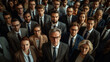 © Bhanuka - Group of business people looking up, shot from the top view
