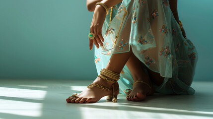 Poster - Anklet (Payal) showcased on a clean white background, indian woman