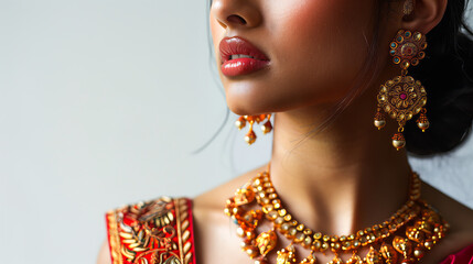 Wall Mural - Antique Jewelry featured on an Indian model