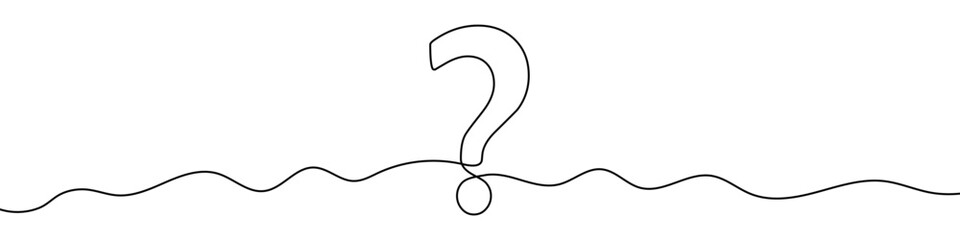Wall Mural - continuous editable drawing of question mark. question mark in one line style.